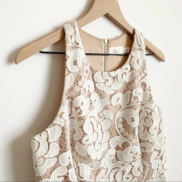 Anthropology Eliza J Adynne Sleeveless Floral Lace Overlay Shift Dress Size 2 - Picture 4 of 7